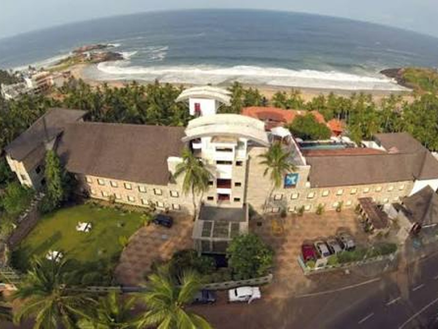 Aerial view of Turtle on the Beach beside the Kovalam coast