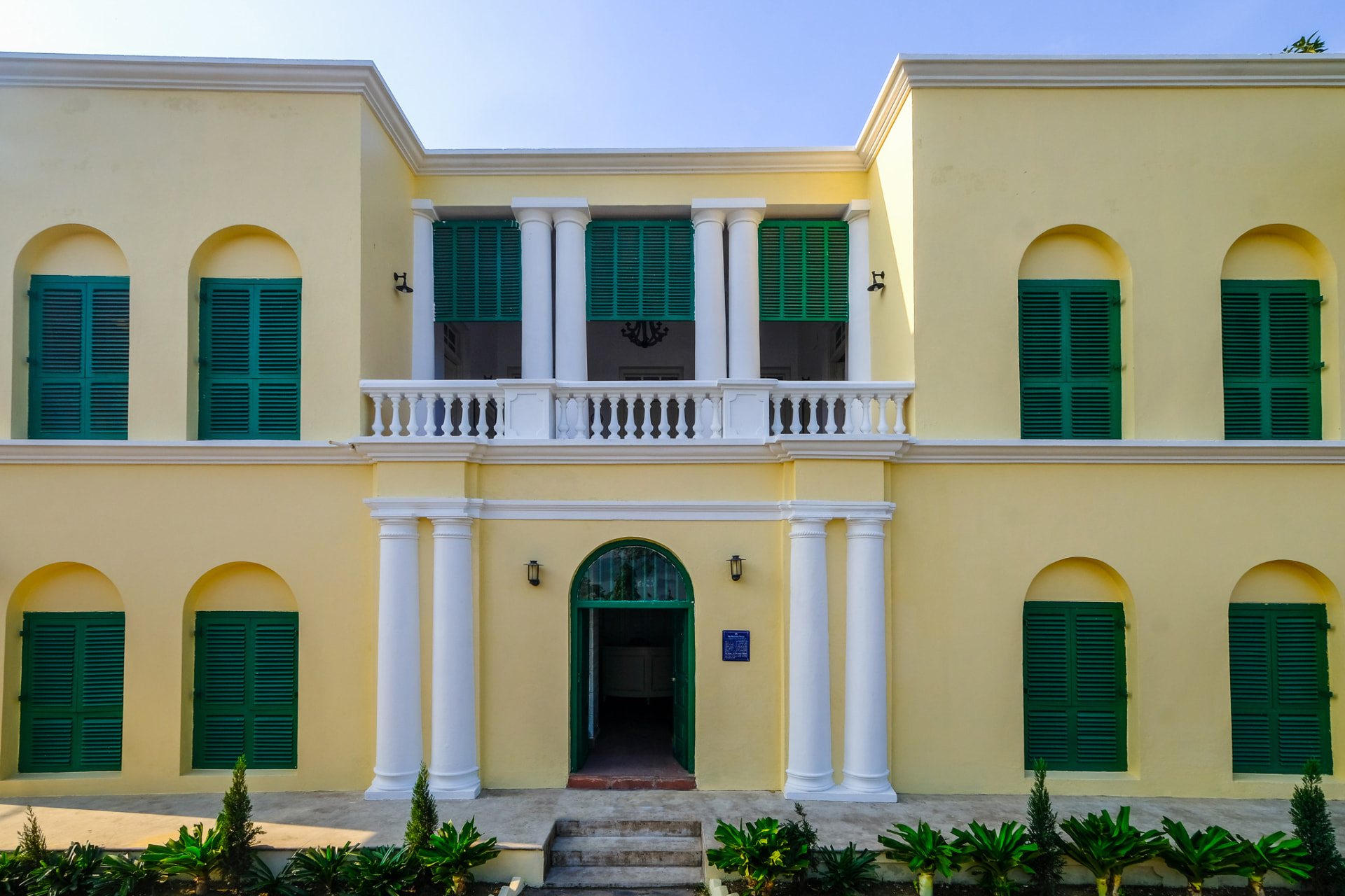 Restored colonial exterior at The Denmark Tavern in Serampore