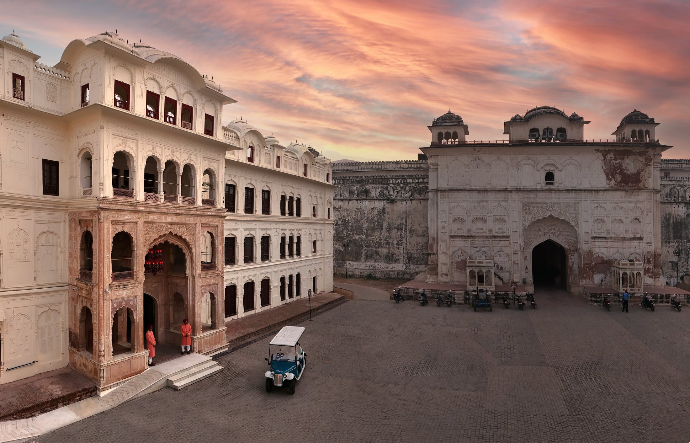 Entrance courtyard at Ranbaas The Palace in Patiala