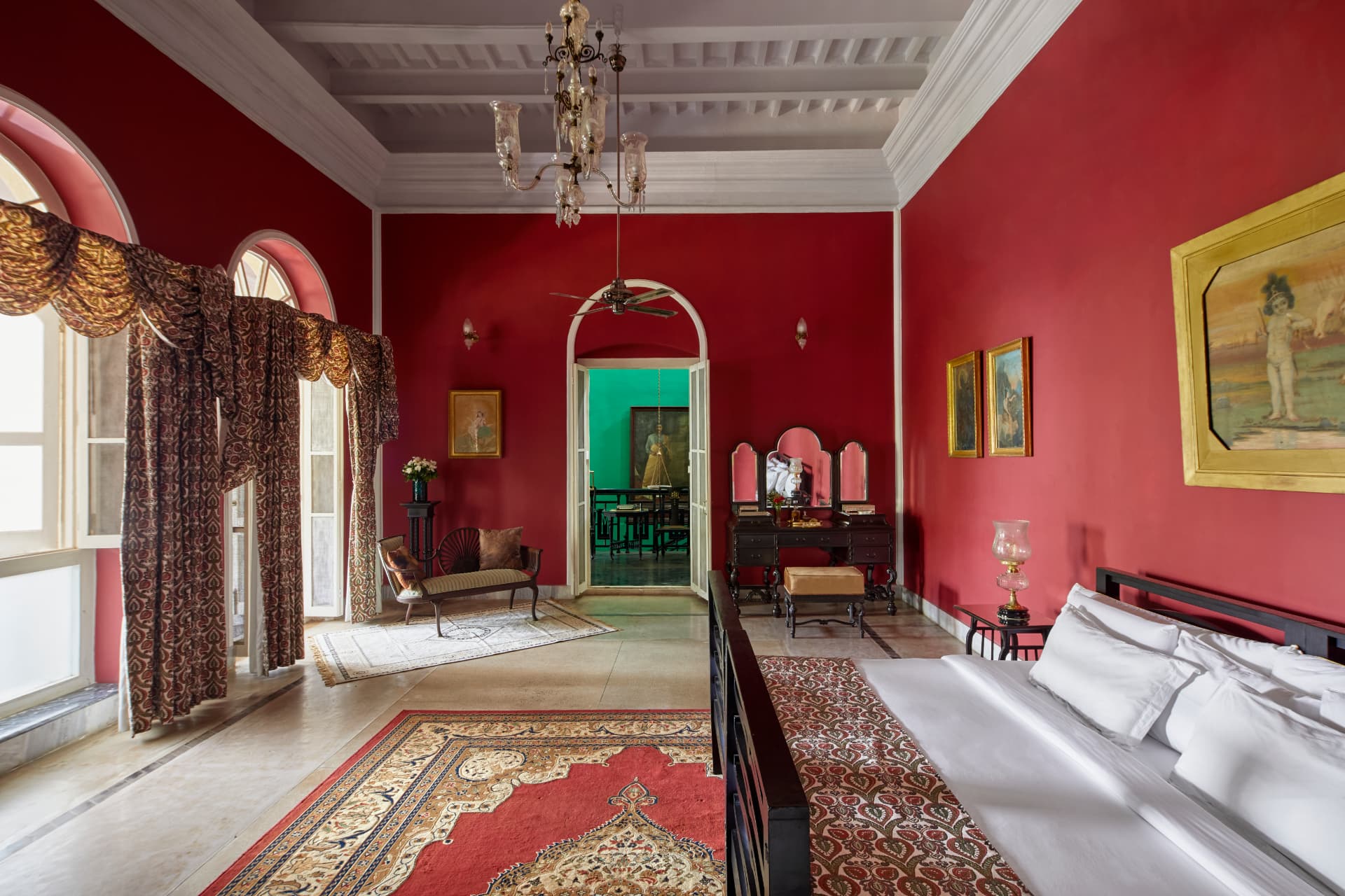The red Ruby Suite at The Belgadia Palace