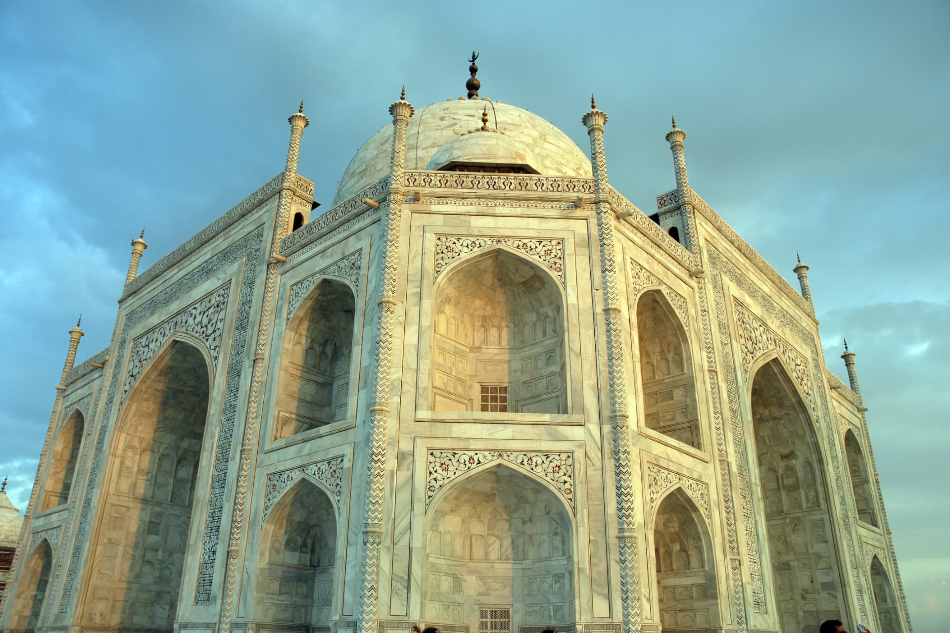 The Taj Mahal in Agra glowing in late-afternoon light
