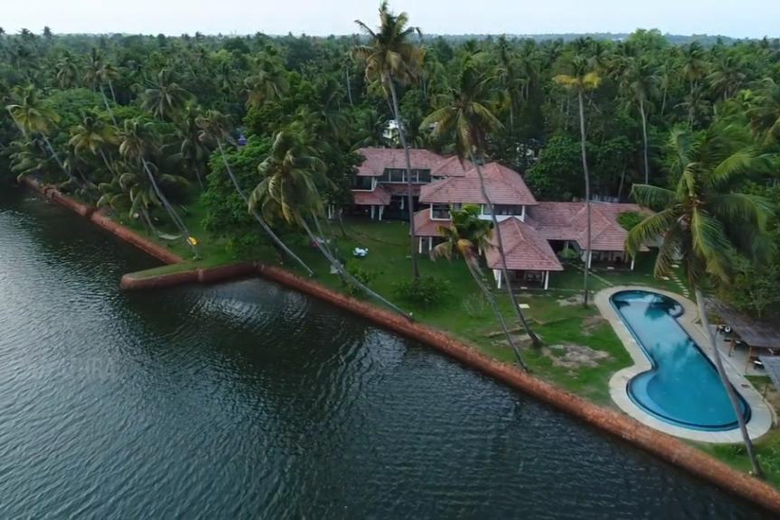 Aerial view of Cranganor on the River Periyar